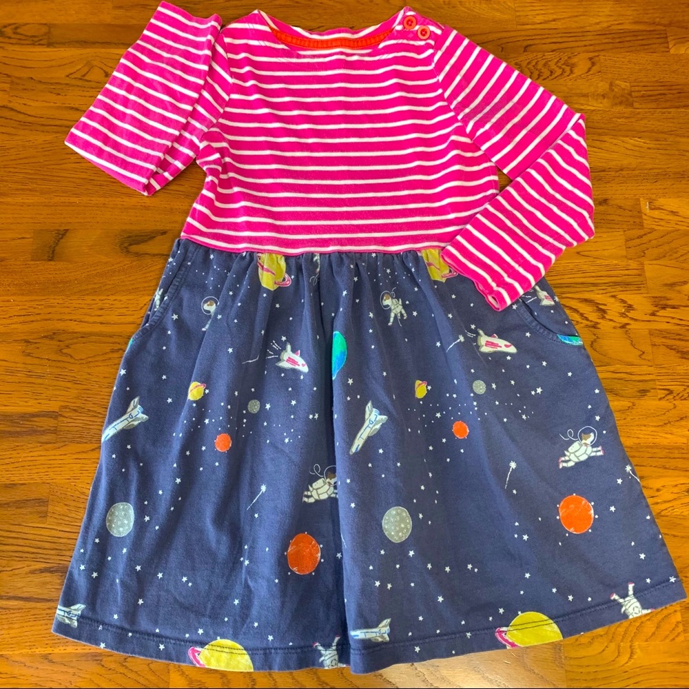 Mini Boden 3/4 space dog galaxy dress